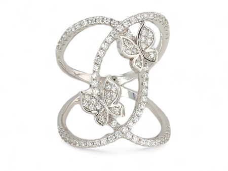 Sterling silver two butterfly ring-73838 Online Sale