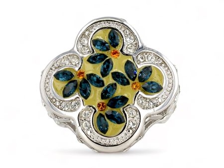 Sterling silver flower clover ring-63739 Sale