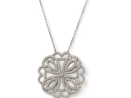 Sterling silver 925 rosette necklace-63833 Discount