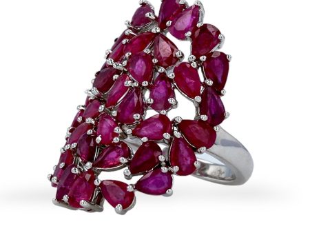 White 14k gold 8.84 CT ruby ring Hot on Sale