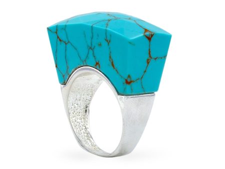 Sterling silver 925 tower turquoise ring Hot on Sale