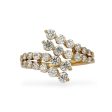 Yellow 14k gold bypass diamonds ring on Sale