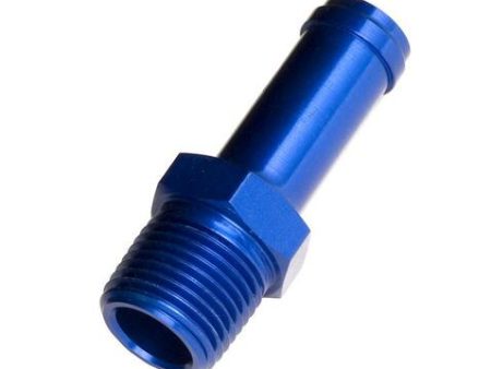 3 8  OD hose nipple to 1 4  NPT male - straight - blue For Sale